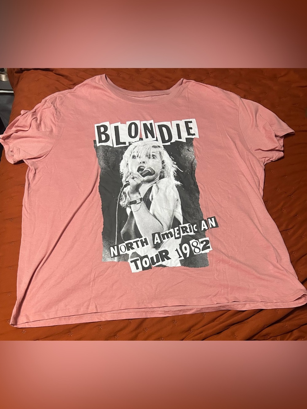 Plus size Blondie North American Tour 1982 Graphic Tee - Pink XXL